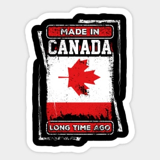 Canada Flag Patriot Born Distressed Novelty Gift Sticker